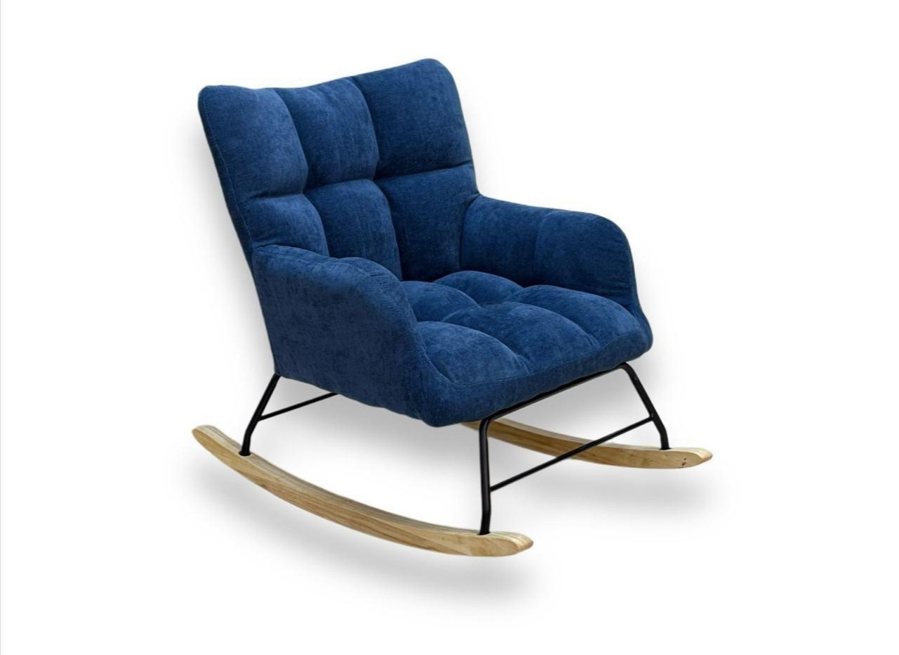 كرسي هزاز مريح بتصميم عصري – لون ازرق غامق