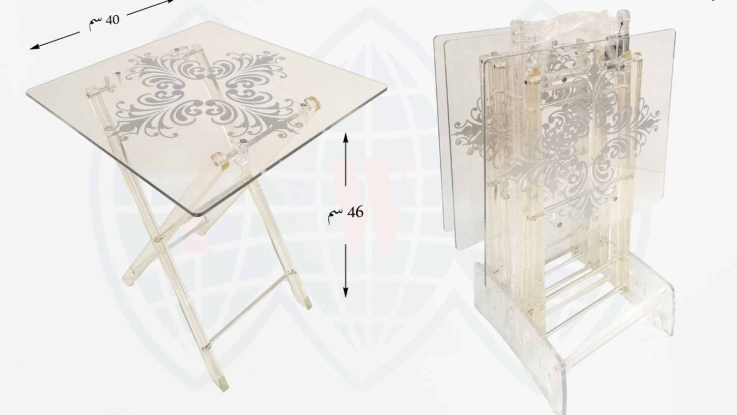 طاولة تقديم أكريليك قابلة للطي – بتصميم فاخر