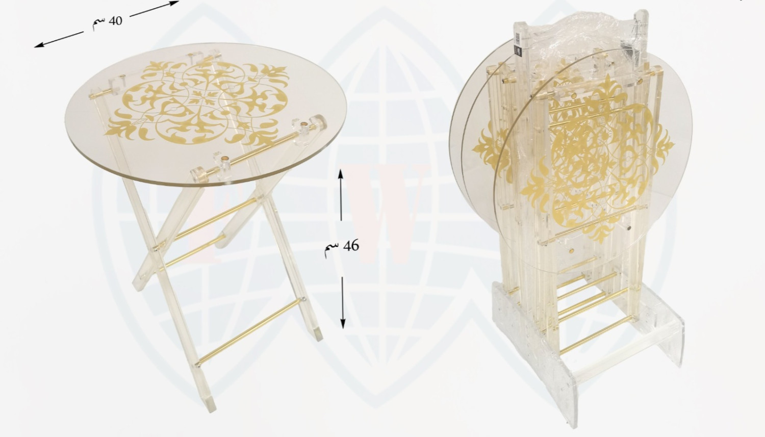 طاولة تقديم أكريليك قابلة للطي – بتصميم فاخر