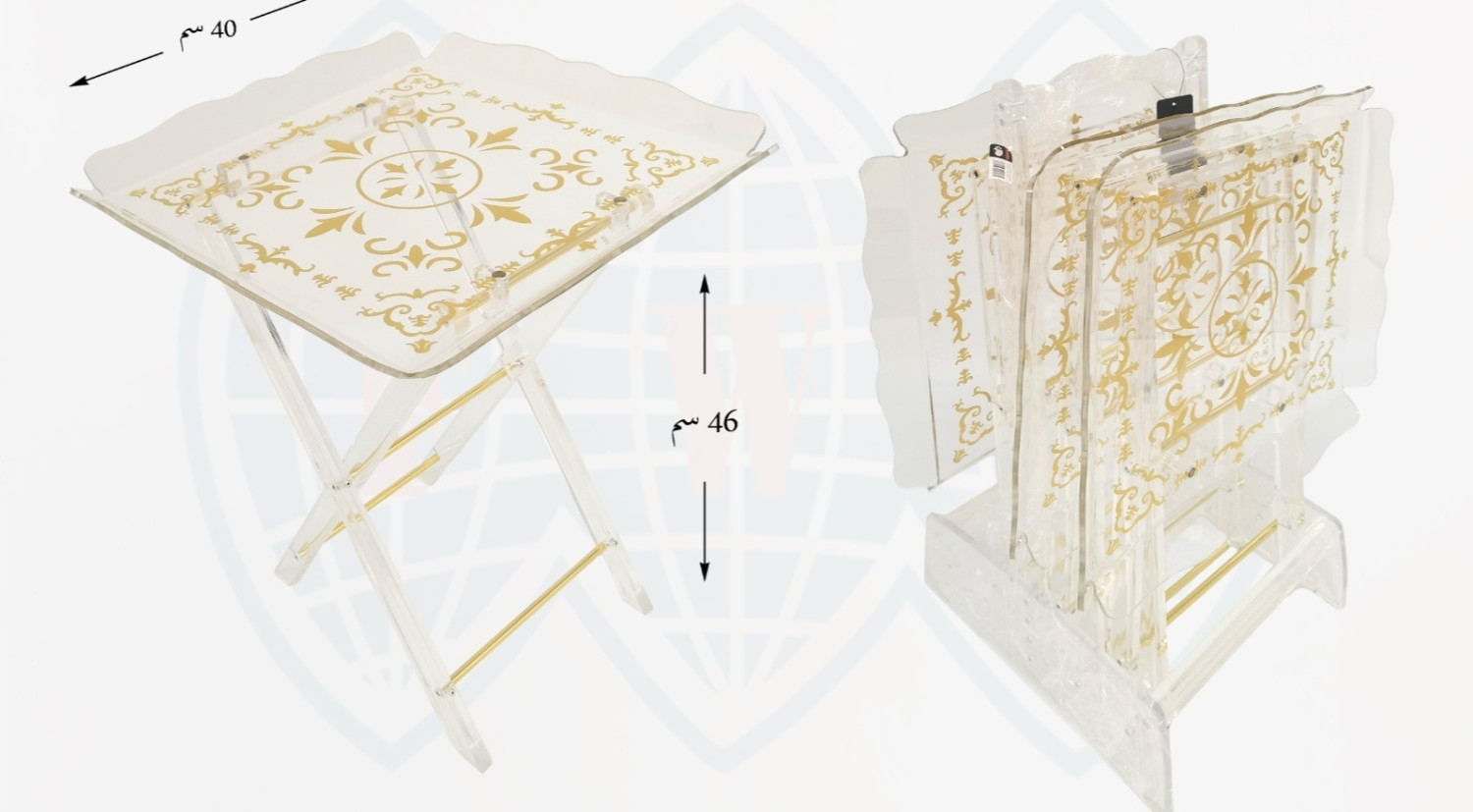 طاولة تقديم أكريليك قابلة للطي – بتصميم فاخر