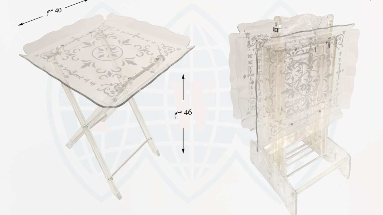 طاولة تقديم أكريليك قابلة للطي – بتصميم فاخر