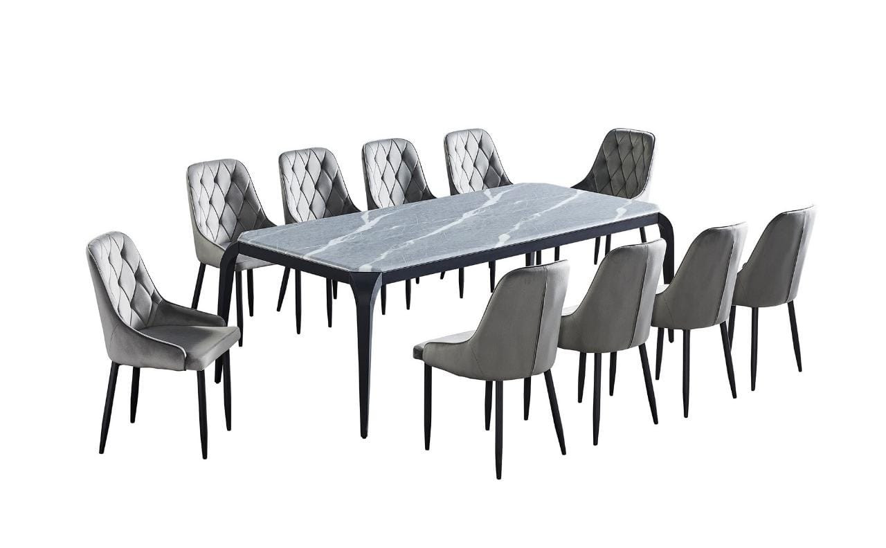 سفرة طعام 10 أشخاص بسطح رخامي وقواعد حديدية متينة ?️