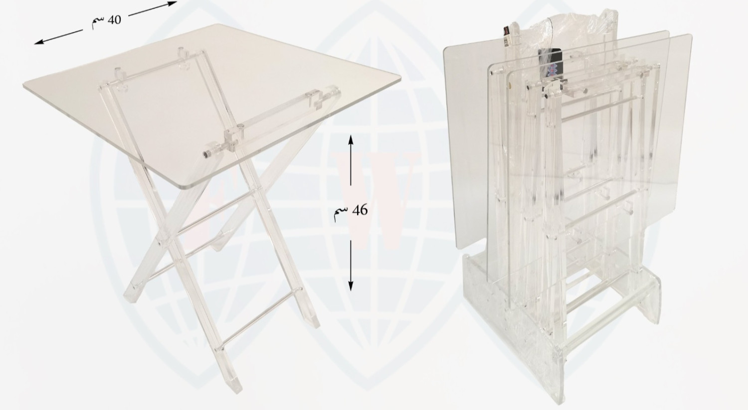 طاولة تقديم أكريليك قابلة للطي – بتصميم فاخر