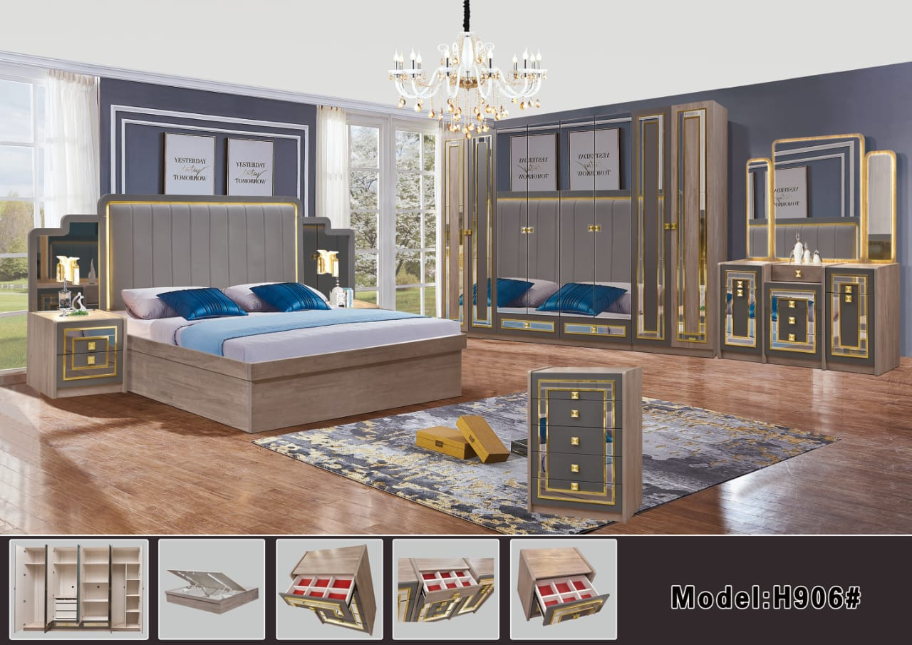 غرف نوم مودرن متكاملة 7 قطع كود (906)