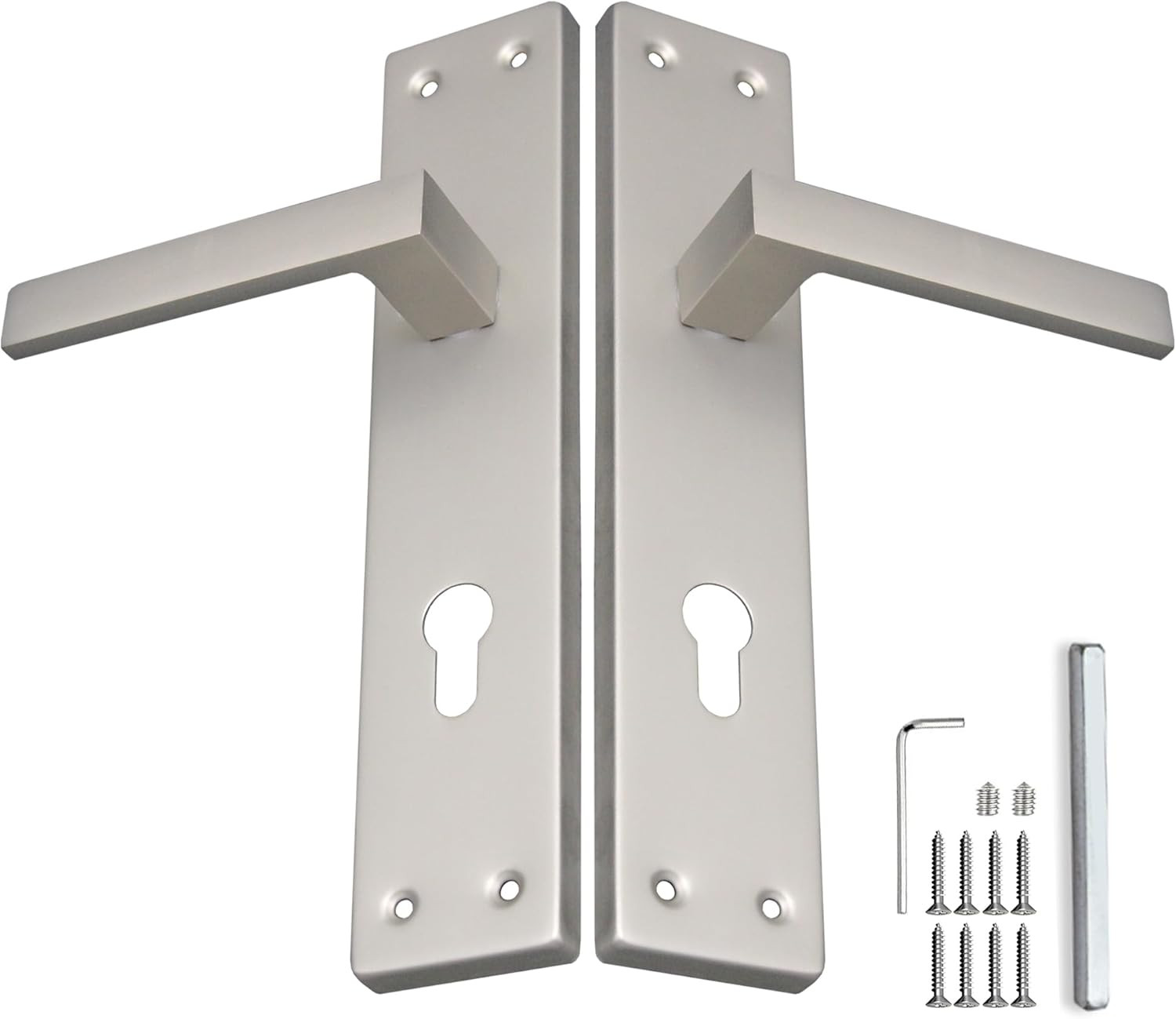 مسكة باب خشب بلت فضي