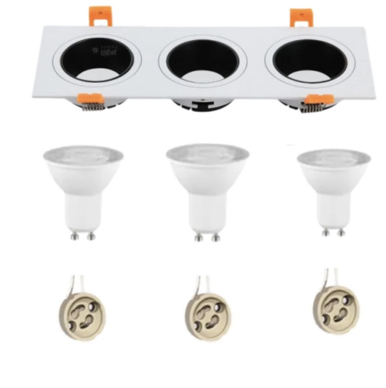 فريم ثلاثي أبيض + أسود+ لمبه