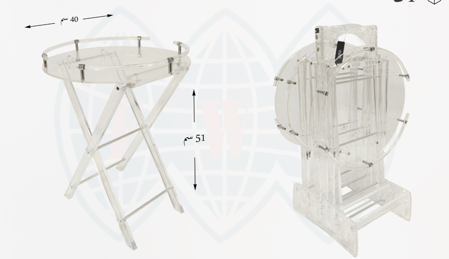 طاولة تقديم أكريليك قابلة للطي – بتصميم فاخر