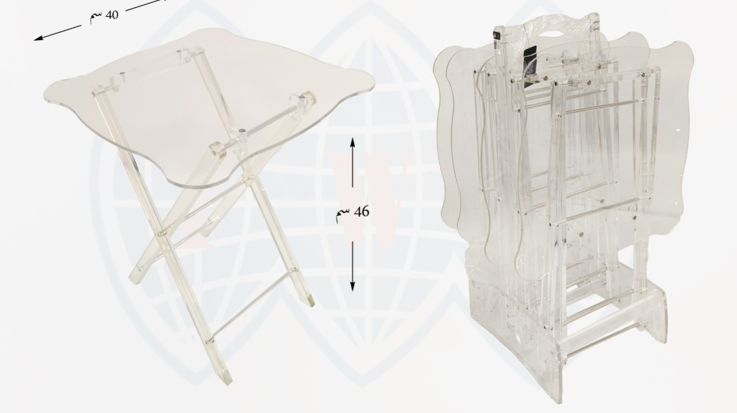 طاولة تقديم أكريليك قابلة للطي – بتصميم فاخر