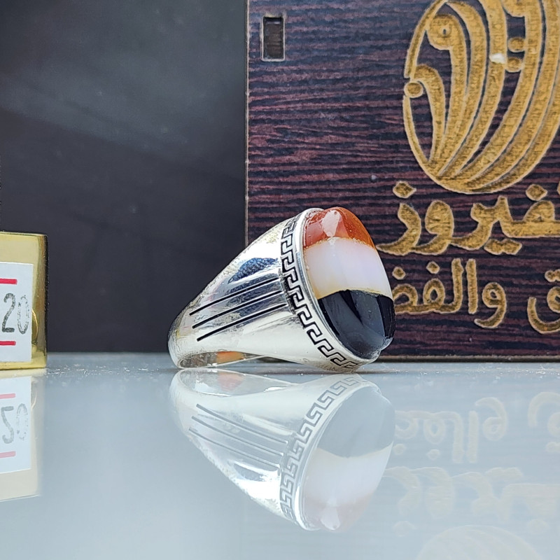 خاتم  الجمهورية اليمنية فص علم اليمن فضه ٩٢٥ مفاس ٢٠
