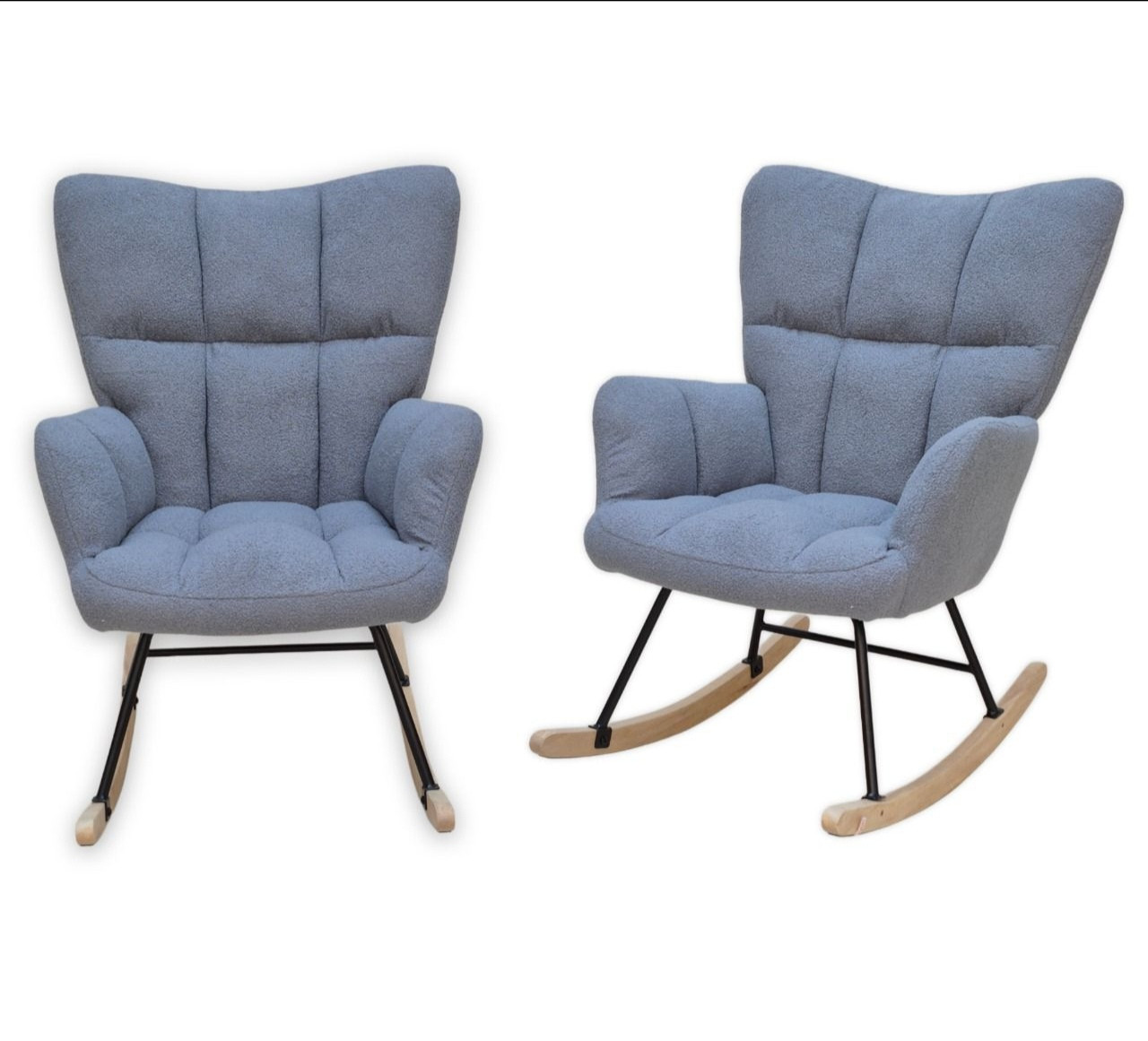 كرسي هزاز مريح بتصميم عصري – لون الرصاصي الفاتح فاتح