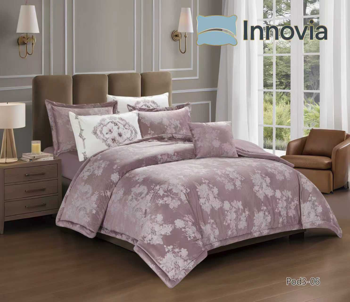 مفرش نفرين شتويه 7قطع فاخر وجه مخمل ووجه فلانيل ناعم Pod3